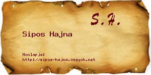 Sipos Hajna névjegykártya